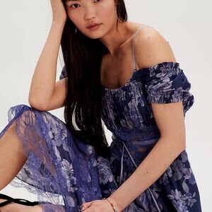 Free People A-line Dress Honeysuckle Midi